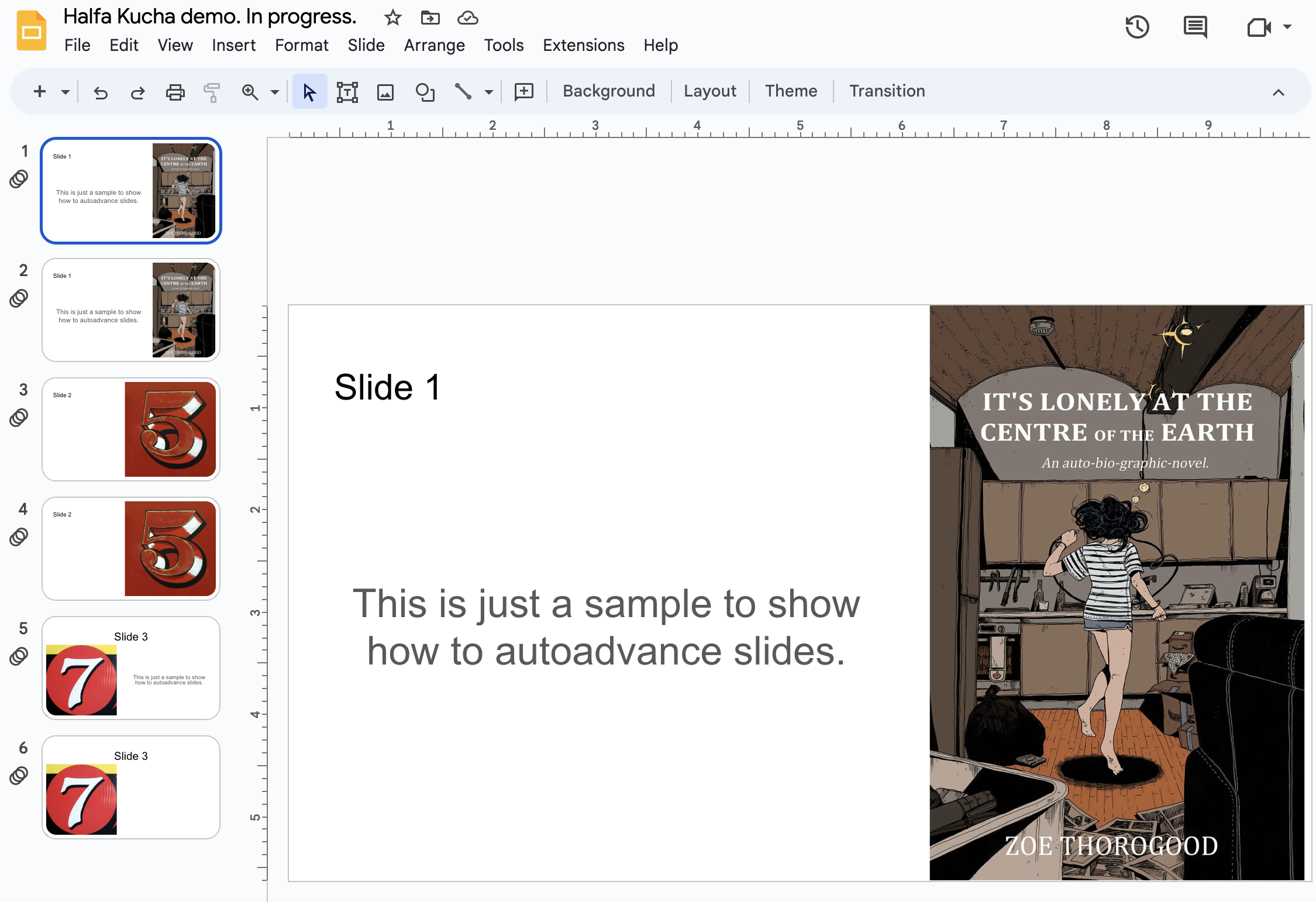 Screenshot of duplicated google slides